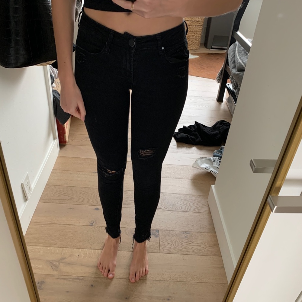 Black distressed jeans